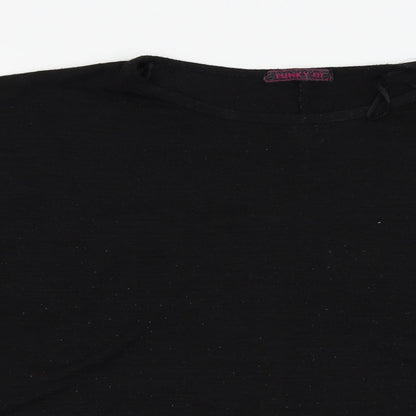 FUNKY FIT Womens Black   Basic T-Shirt Size M