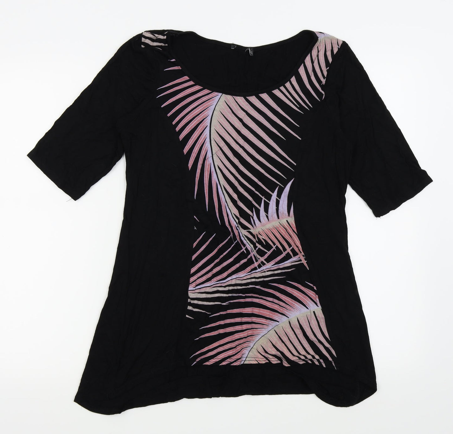 Womens UK Size 14 Preworn Black Basic T-Shirt
