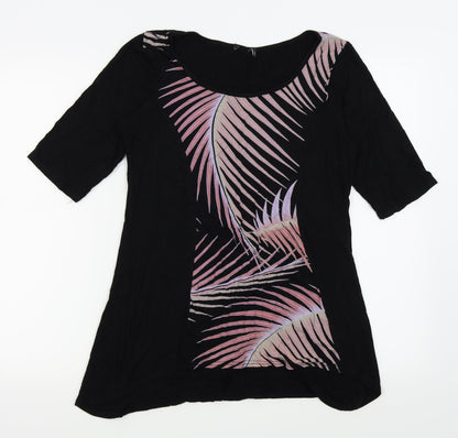 Womens UK Size 14 Preworn Black Basic T-Shirt