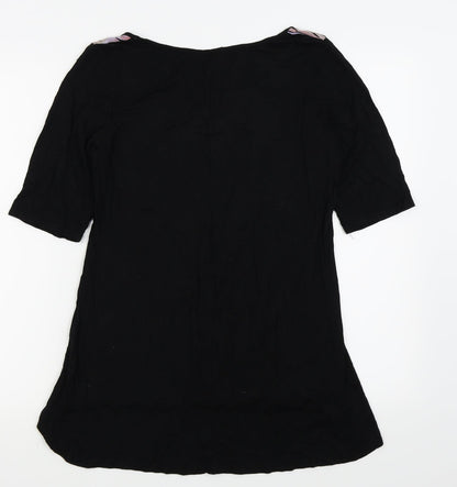 Womens UK Size 14 Preworn Black Basic T-Shirt