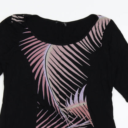 Womens UK Size 14 Preworn Black Basic T-Shirt