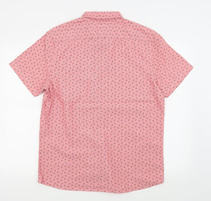 Asda George Mens Red Floral   Button-Up Size M