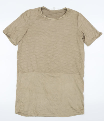 Womens UK Size 10 Missguided Beige Basic T-Shirt
