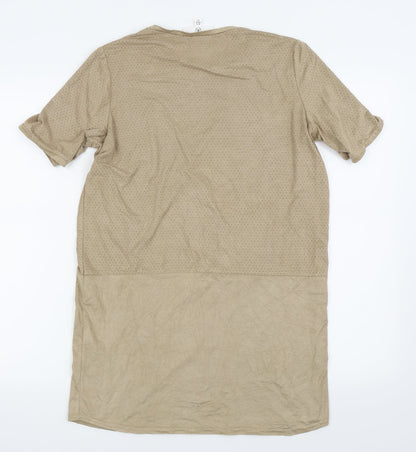 Womens UK Size 10 Missguided Beige Basic T-Shirt