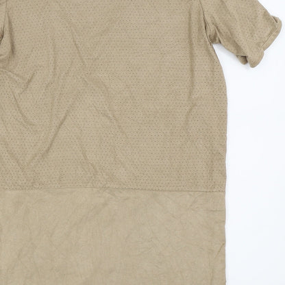 Womens UK Size 10 Missguided Beige Basic T-Shirt