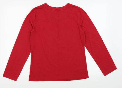 Primark Womens Red Solid  Top Pyjama Top Size 10  - disney