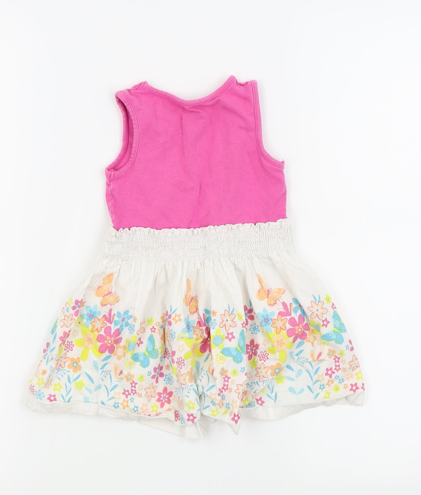 Matalan Girls Pink Floral  Fit & Flare  Size 12-18 Months