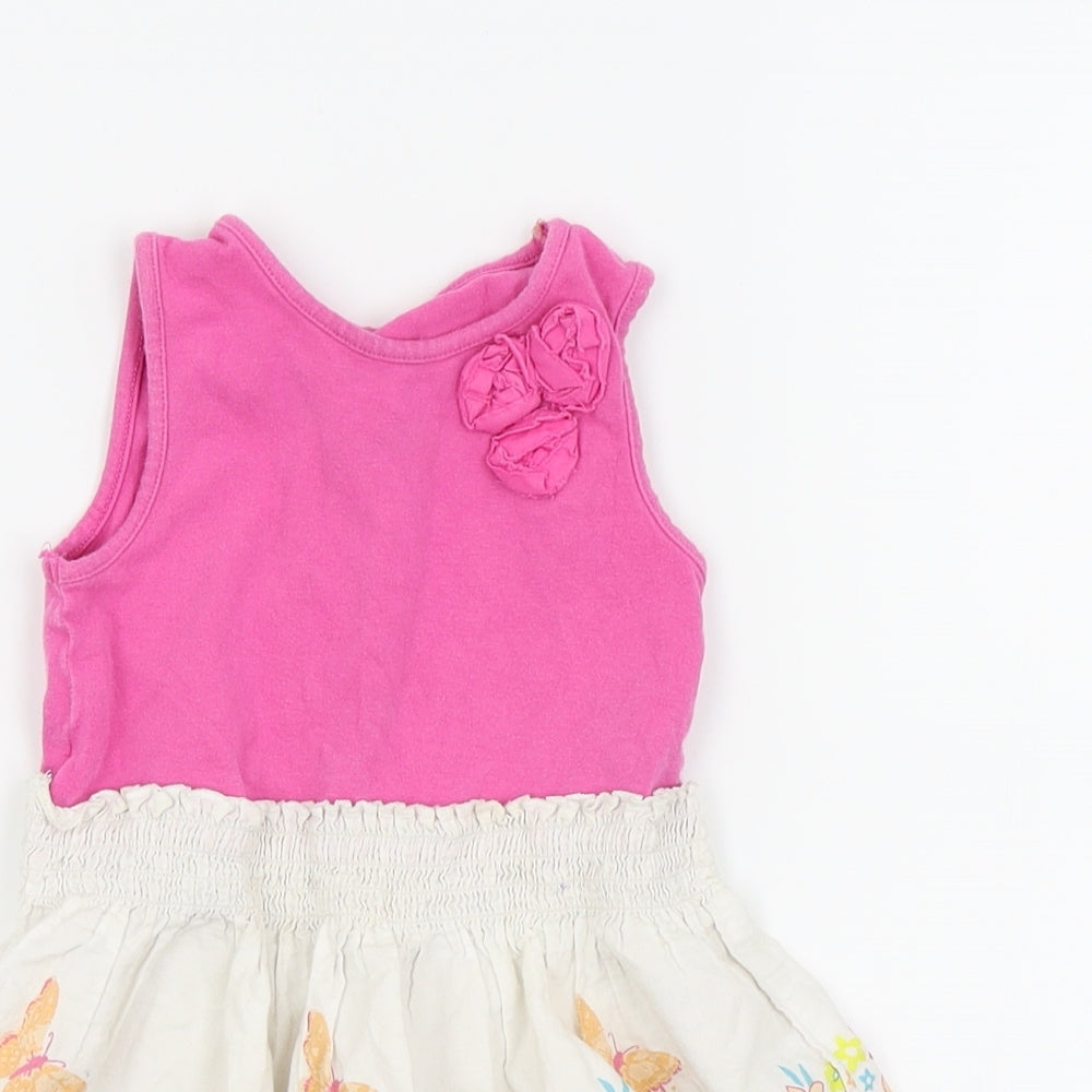 Matalan Girls Pink Floral  Fit & Flare  Size 12-18 Months