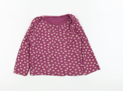 Nutmeg Girls Purple Floral  Basic T-Shirt Size 12-18 Months