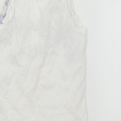 H&M Girls White   Basic Tank Size 6-7 Years  - Butterfly print