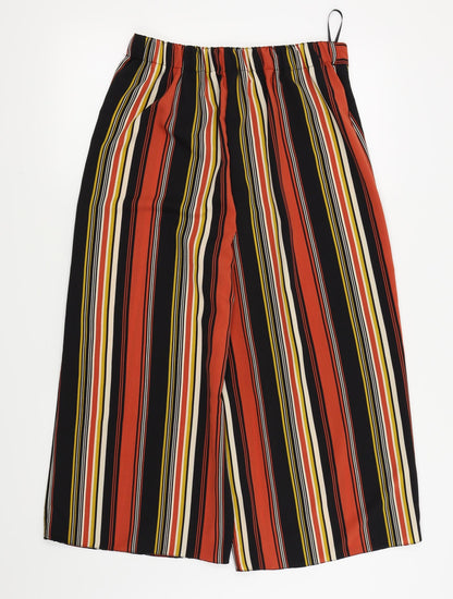 Primark Womens Multicoloured Striped  Trousers  Size 10 L21 in - stretchy waist band