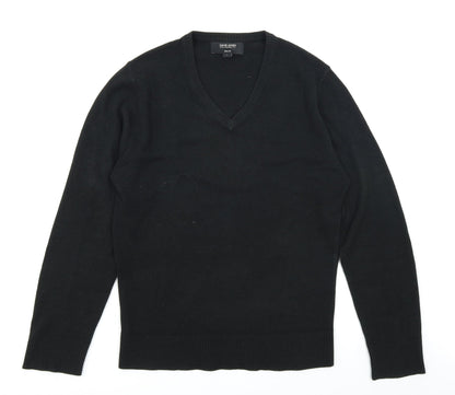 David Jones Mens Black  Knit Pullover Jumper Size S