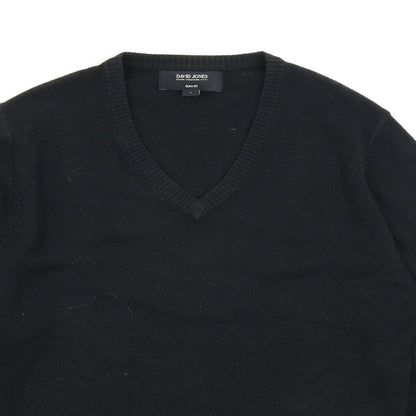 David Jones Mens Black  Knit Pullover Jumper Size S