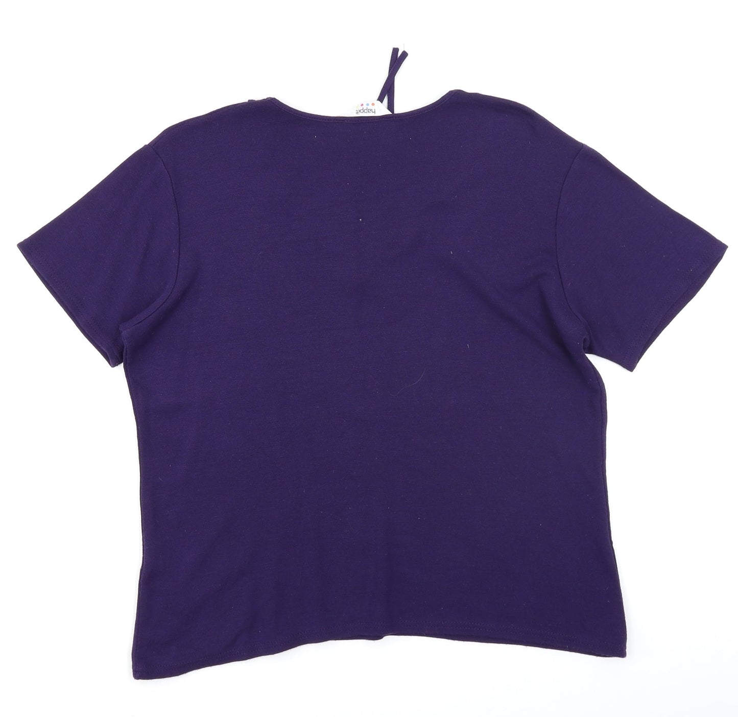 Womens UK Size 16 Happit Purple Basic T-Shirt