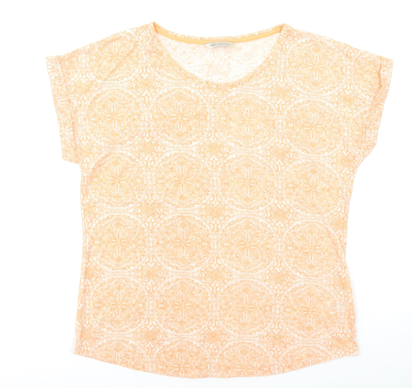 Womens UK Size 14 M&S Collection Orange Basic T-Shirt