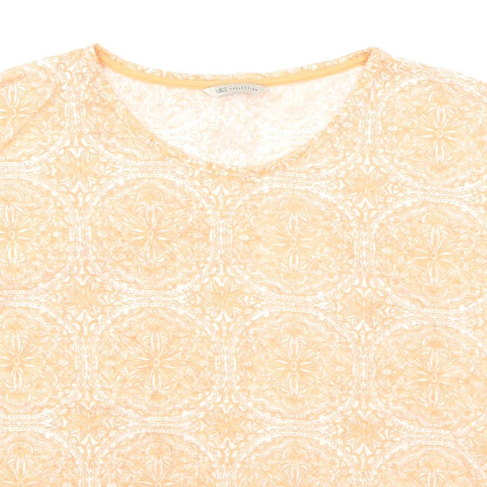 Womens UK Size 14 M&S Collection Orange Basic T-Shirt