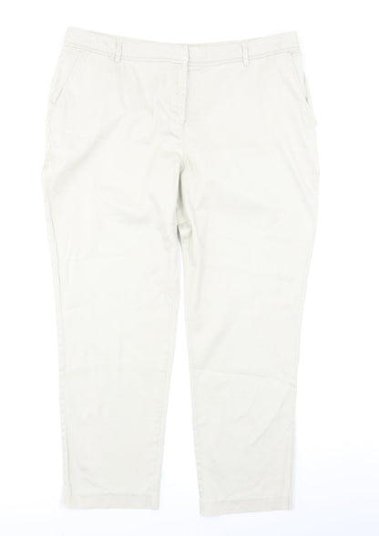 Womens UK Size 16 Papaya Regular Fit  Beige Trousers