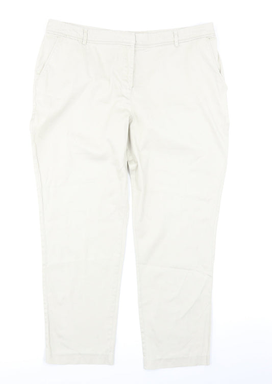 Womens UK Size 16 Papaya Regular Fit  Beige Trousers