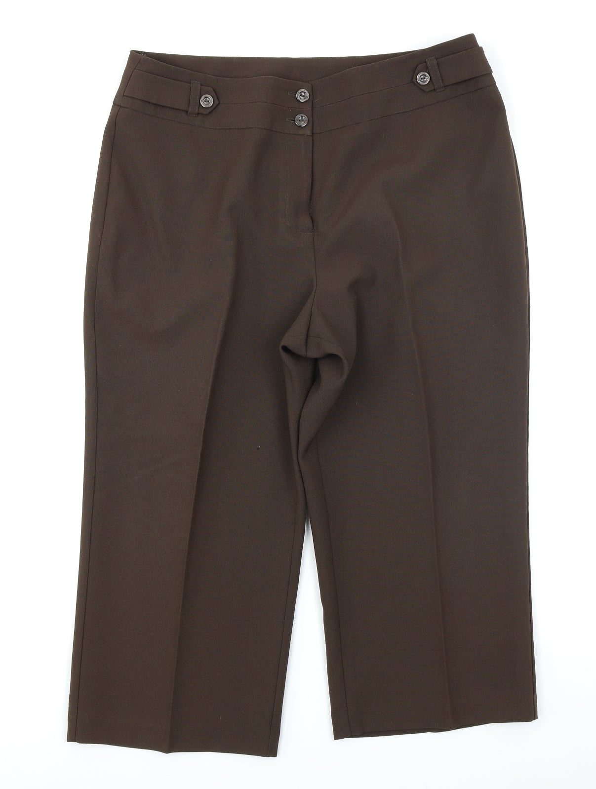 Womens UK Size 14 BM Regular Fit Capri Brown Trousers