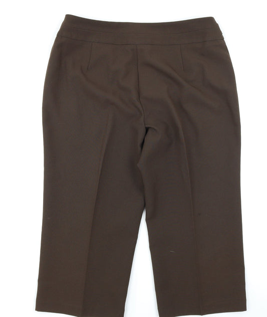 Womens UK Size 14 BM Regular Fit Capri Brown Trousers