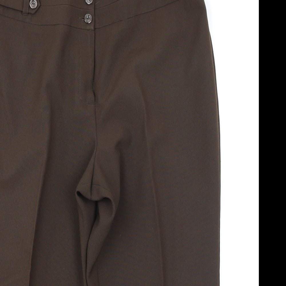 Womens UK Size 14 BM Regular Fit Capri Brown Trousers