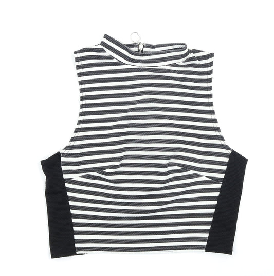 Womens UK Size 12 New Look Black Cropped Tank
