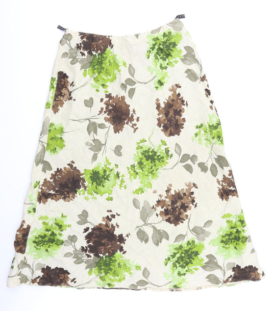 Alex & Co Womens Beige Floral  Flare Skirt Size 14