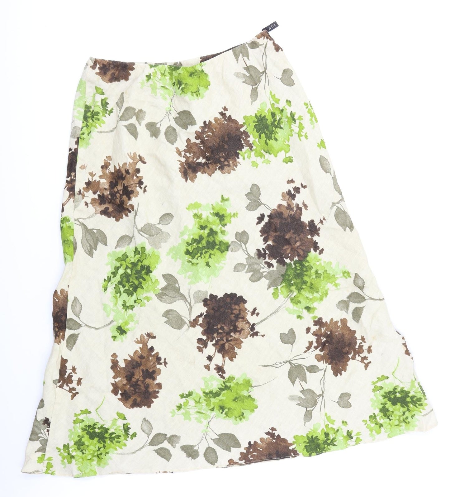 Alex & Co Womens Beige Floral  Flare Skirt Size 14