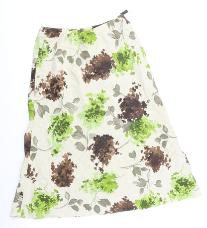 Alex & Co Womens Beige Floral  Flare Skirt Size 14