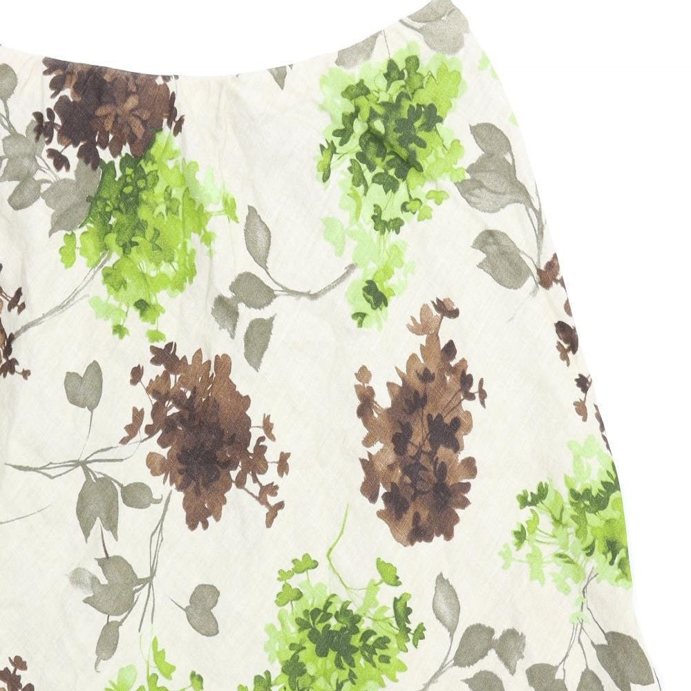 Alex & Co Womens Beige Floral  Flare Skirt Size 14