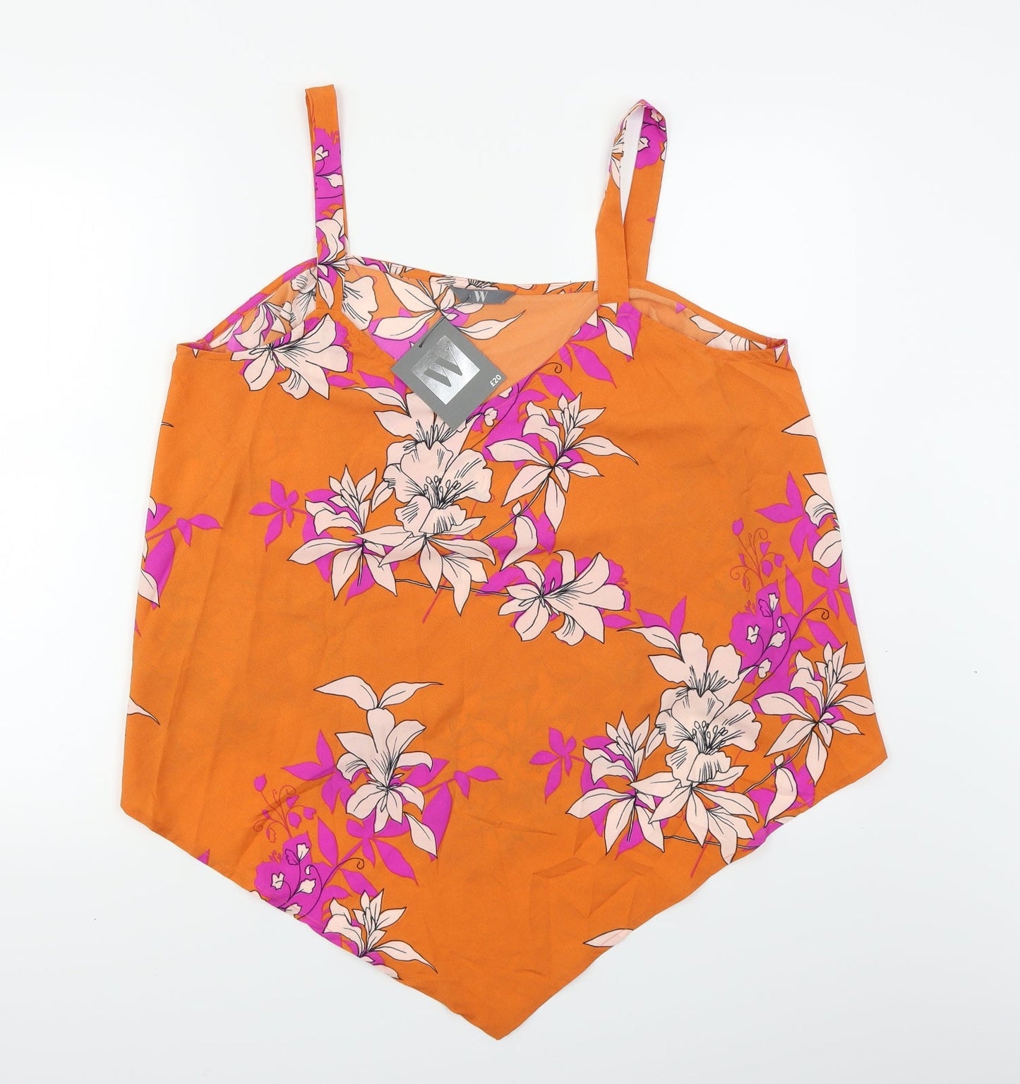 Womens UK Size L W Orange Basic Blouse