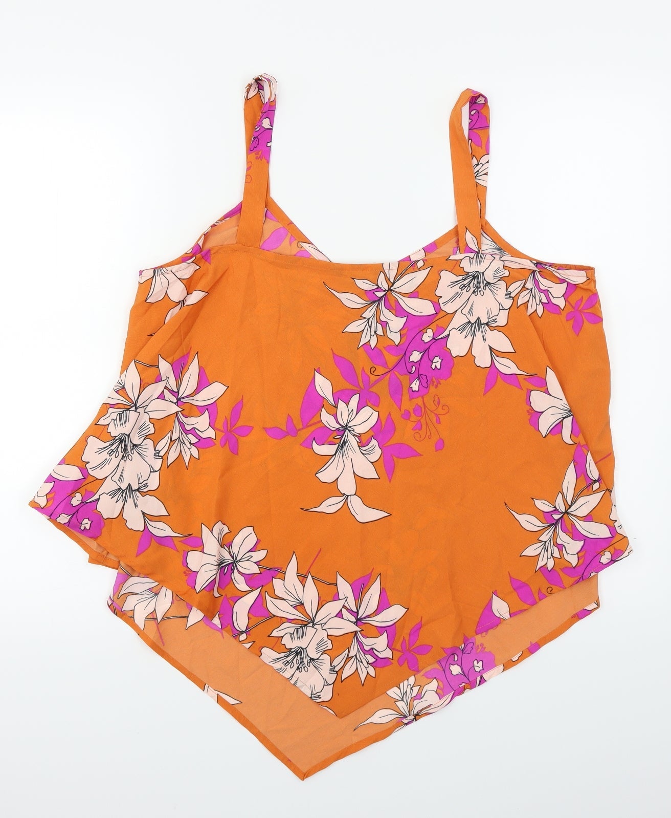 Womens UK Size L W Orange Basic Blouse