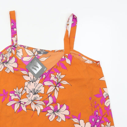 Womens UK Size L W Orange Basic Blouse