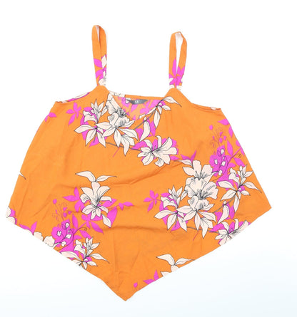 Womens UK Size S W Orange Basic Blouse