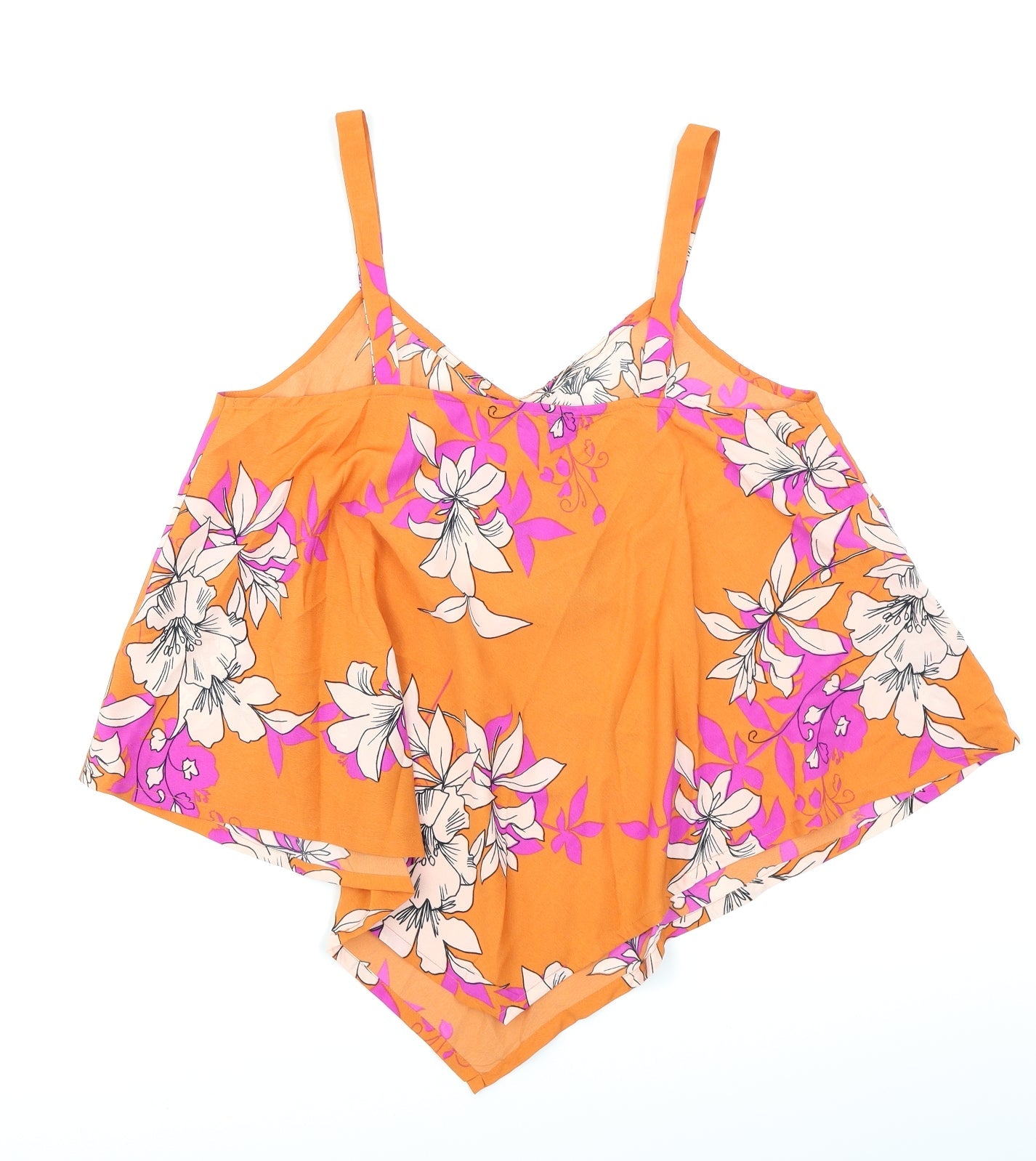Womens UK Size S W Orange Basic Blouse
