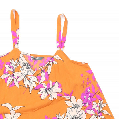 Womens UK Size S W Orange Basic Blouse