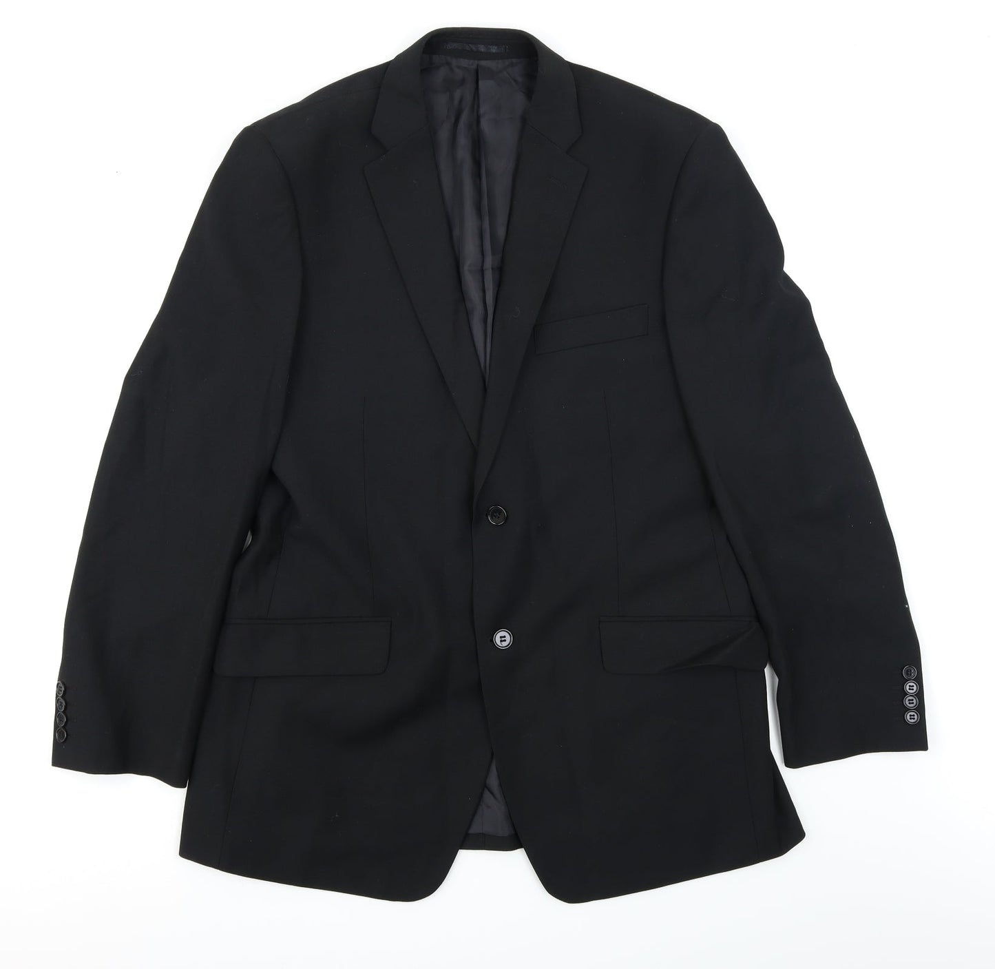 Mens UK Size 42 Charlton Gray Regular Black Suit Jacket
