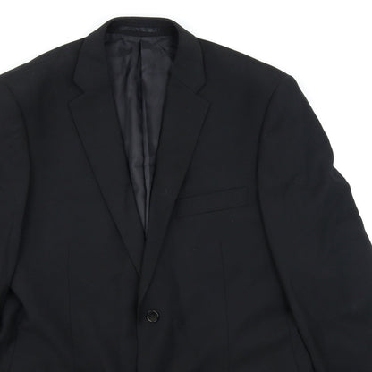 Mens UK Size 42 Charlton Gray Regular Black Suit Jacket
