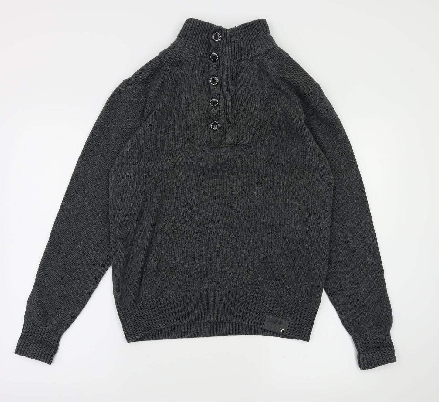Mens UK Size M Preworn Grey Pullover Hoodie