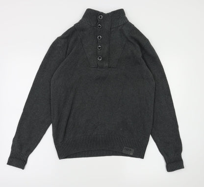 Mens UK Size M Preworn Grey Pullover Hoodie