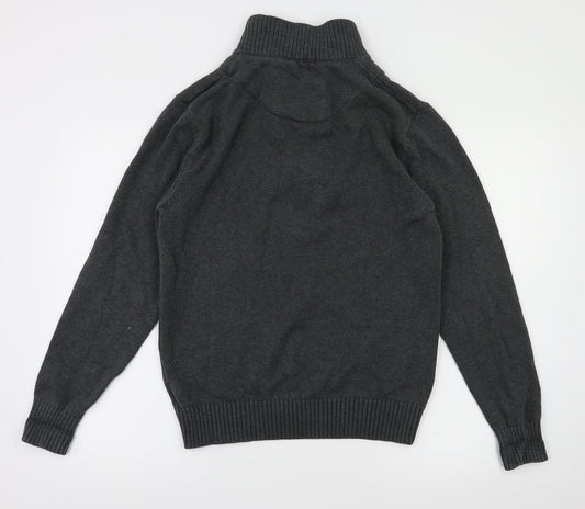 Mens UK Size M Preworn Grey Pullover Hoodie