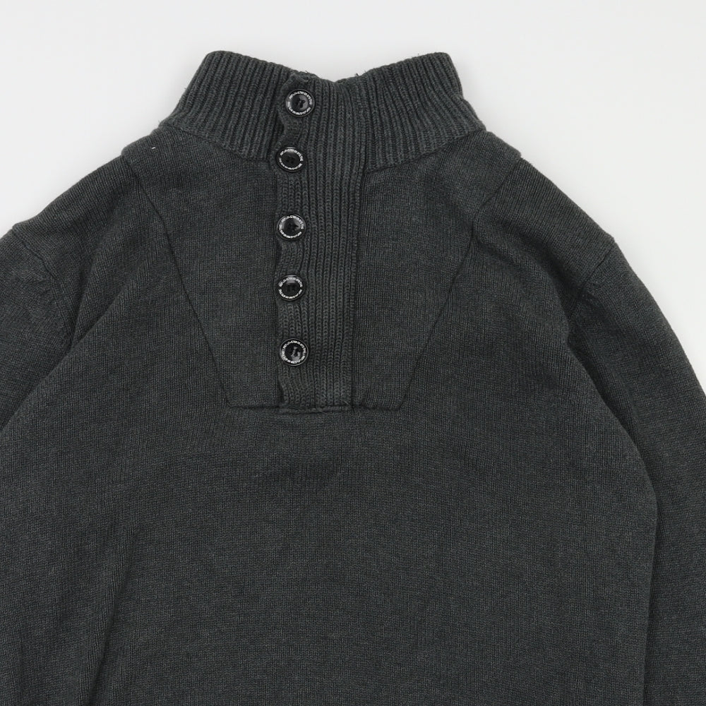 Mens UK Size M Preworn Grey Pullover Hoodie