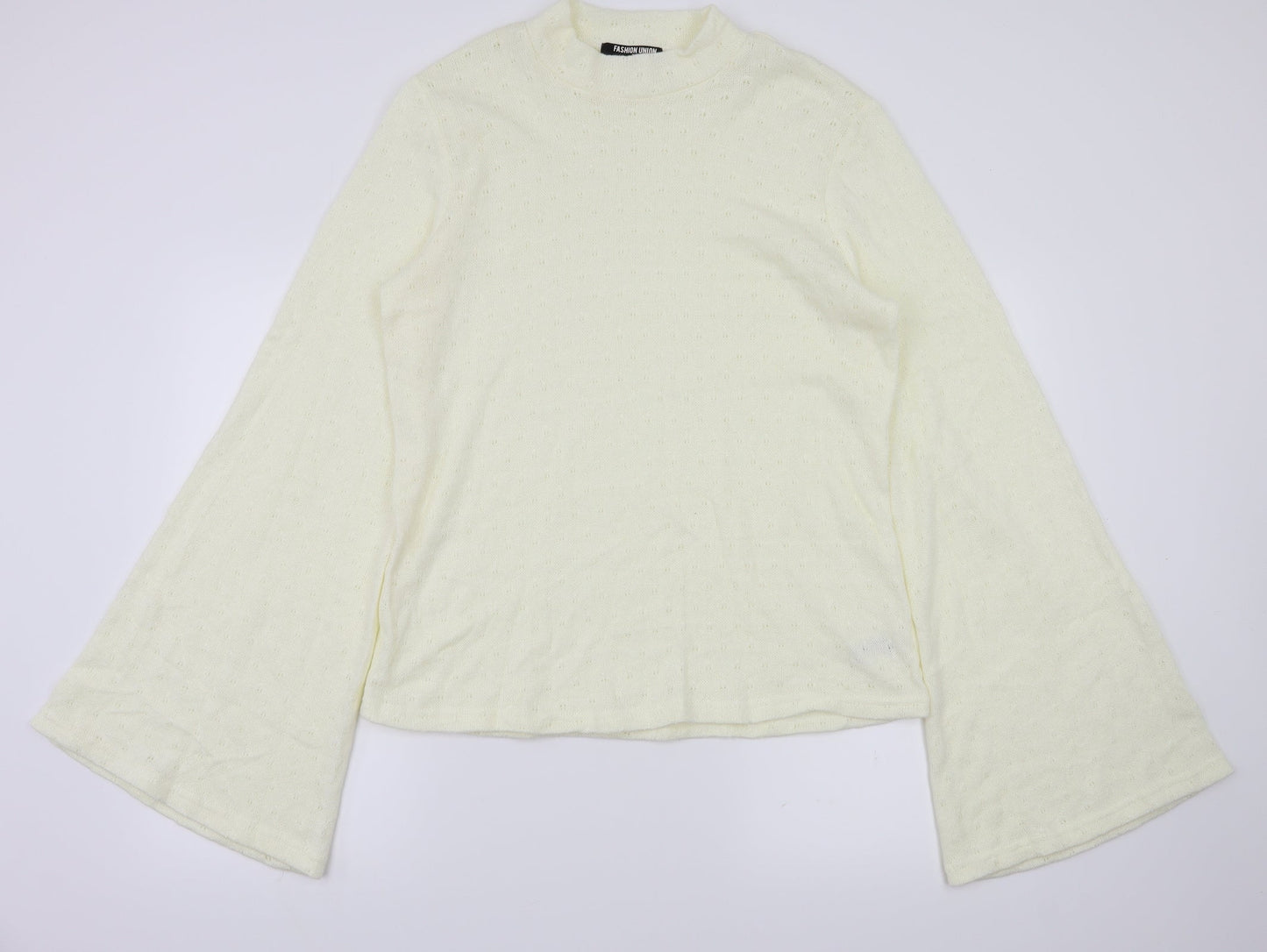 Womens UK Size 14 Fashion Union Ivory Basic T-Shirt