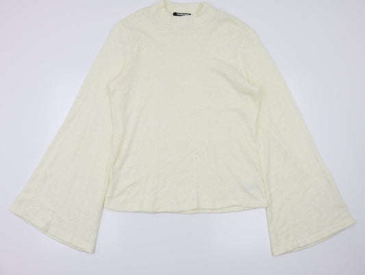 Womens UK Size 14 Fashion Union Ivory Basic T-Shirt