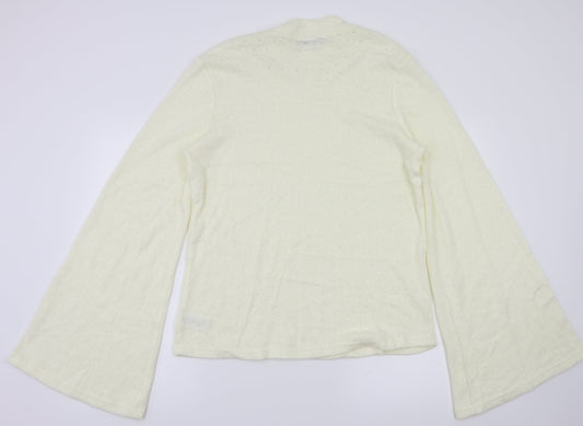 Womens UK Size 14 Fashion Union Ivory Basic T-Shirt