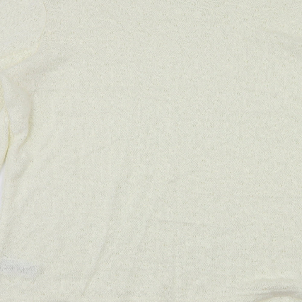 Womens UK Size 14 Fashion Union Ivory Basic T-Shirt