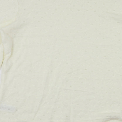 Womens UK Size 14 Fashion Union Ivory Basic T-Shirt