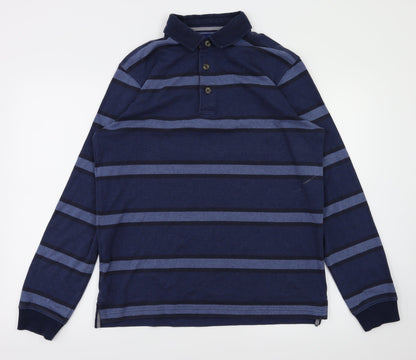 Lincoln Mens Blue Striped   T-Shirt Size M