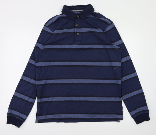 Lincoln Mens Blue Striped   T-Shirt Size M