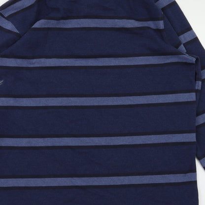 Lincoln Mens Blue Striped   T-Shirt Size M